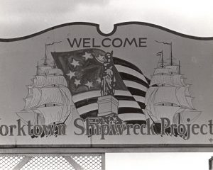 Image of sign for Yorktown Shipwreck Project