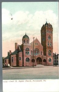 Vintage postcard shows Court Street Baptist Church
