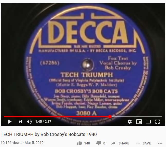 Shows label of 78 rpm record.