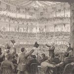 Illustration from 25 June 1881 Frank Leslie’s Illustrated Newspaper depicting Readjuster Party’s state convention.