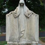 FIGURES: Mourning figures are almost universally female. Draping and veils are emphasized in keeping with Victorian mourning traditions.