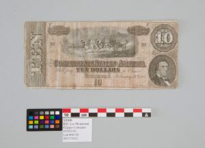 Confederate $10 note issued in 1864