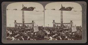 Jefferson Davis Monument, Monument Avenue and Davis Avenue, June 3, 1907, at unveiling ceremony, looking west. Courtesy Library of Congress.