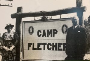 A copy of the photo that appeared in the local newspaper showing the parents of Charles Fletcher, for whom the Camp was named.